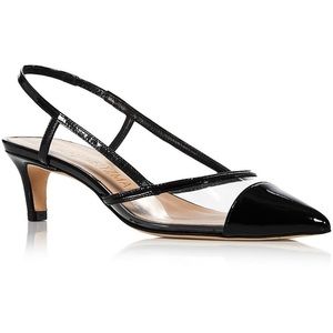 Stuart Weitzman Mondrian 50 Slingback Leather Heels Size 7